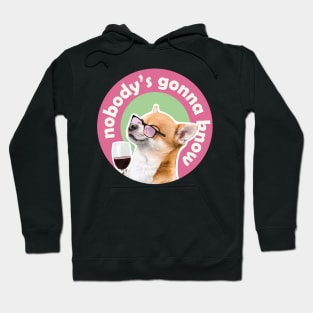 Nobodys gonna know, dog next to wine meme Hoodie